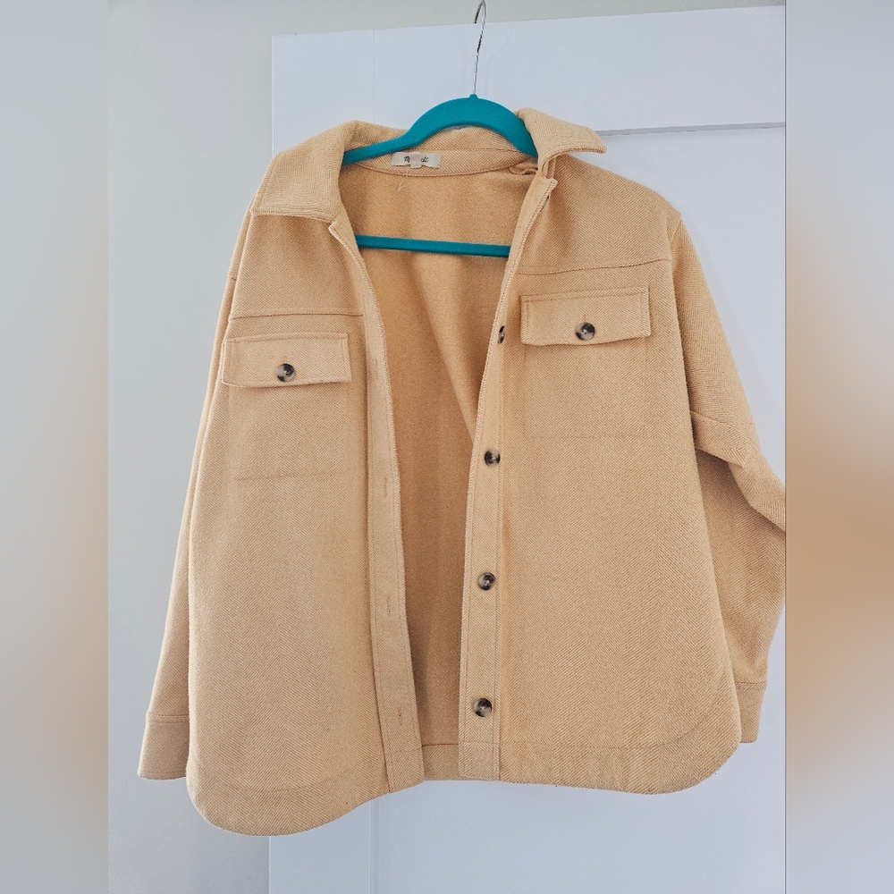 Yellow Herringbone Shacket